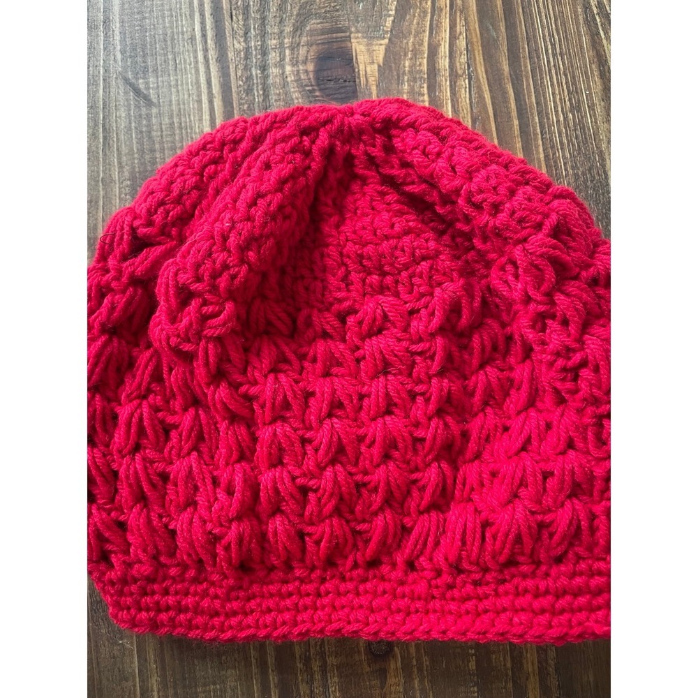 crochet red beanie